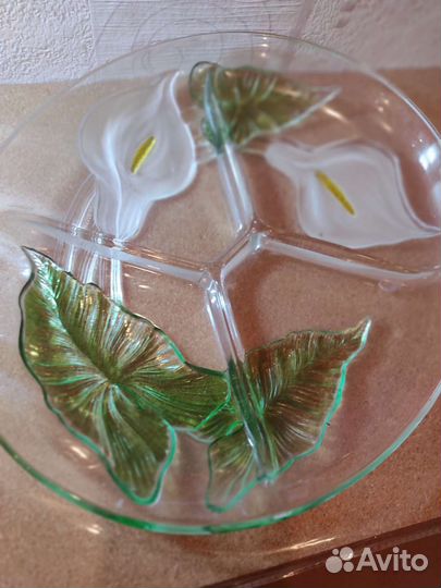 Менажница из цветного стекла