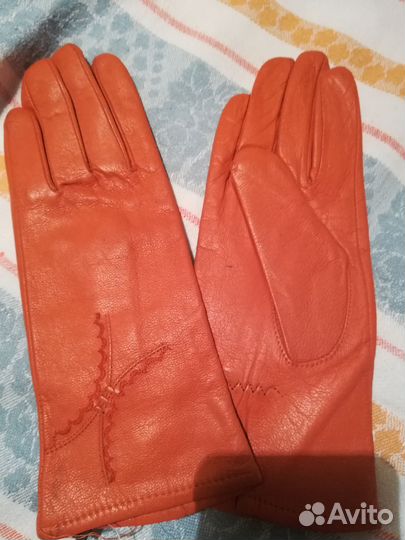 Перчатки женские кожаные размер 6.5