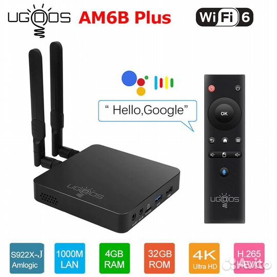 Android tv приставка Ugoos am6b plus