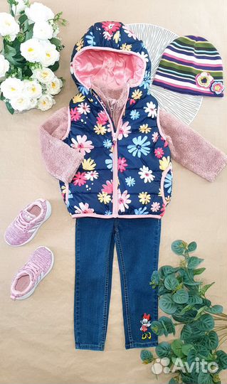 Рост 86 Пакет теплая жилетка BG, джемпер джинсы HM