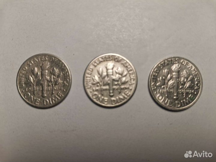 Коллекция из трех монет Liberty One Dime