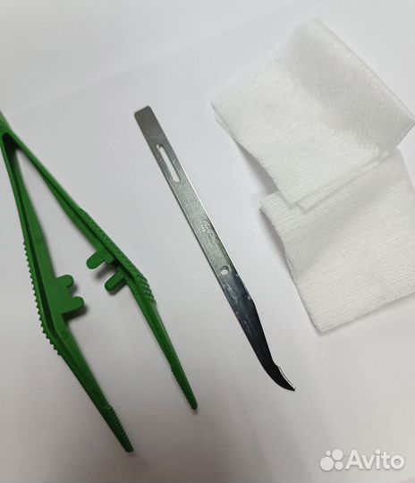 Наборы стерильные: пинцет, скальпель, ножницы