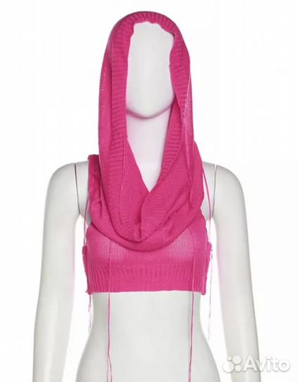 Топ с капюшоном y2k