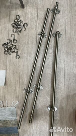 Икеа финторп рейлинг 79 см -3шт,крючки 15 шт +