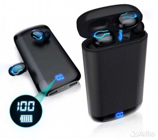 Беспроводные наушники + power bank