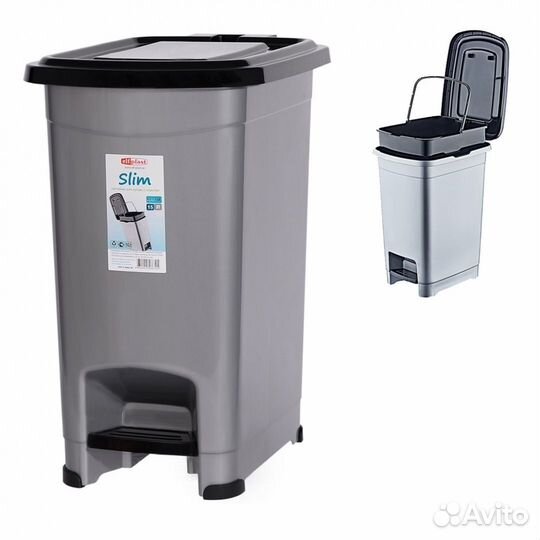 Контейнер для мусора Slim с педалью 10 л