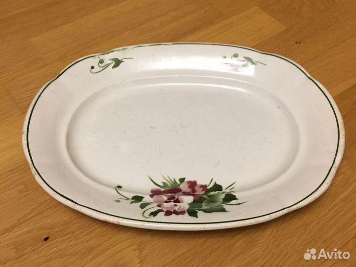 Блюдо овальное антикварное дореволюционное