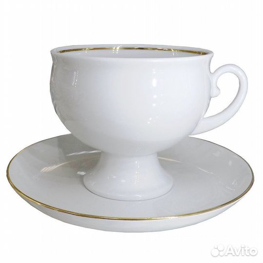 Чашка с блюдцем Ифз Классическая Золотой кантик