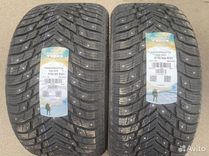 Nokian Tyres Hakkapeliitta 10p SUV 315/35 R21 и 275/40 R21 111T