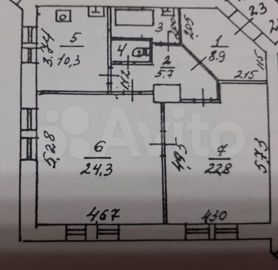 2-к. квартира, 79 м², 5/5 эт.