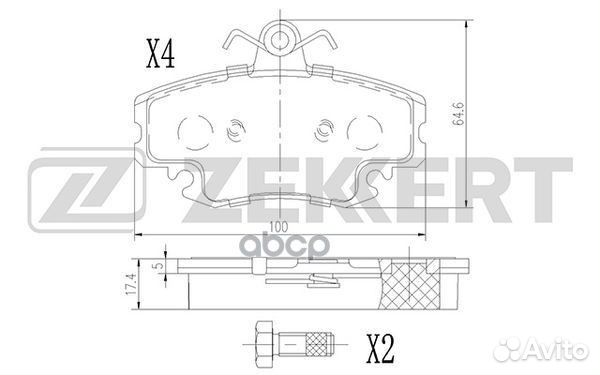 Колодки торм. диск. передн./задн. Renault Clio