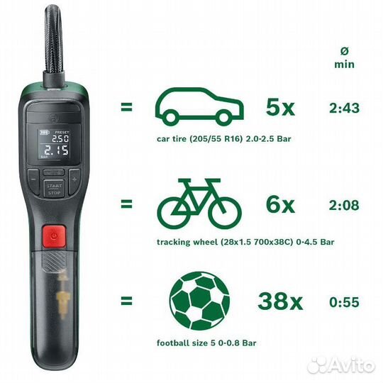 Беспроводной насос Bosch EasyPump - авто вело пр