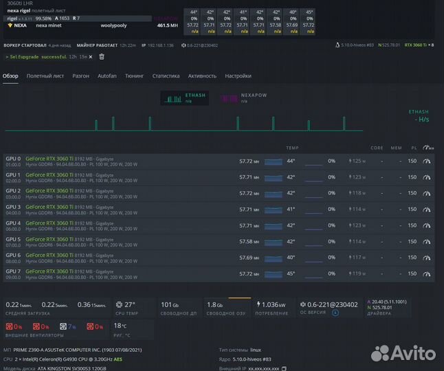 Видеокарты Gigabyte RTX 3060 Ti лот 10шт