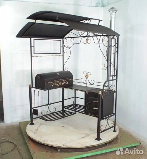 Мангал с печкой под казан