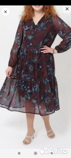 Платье шифоновое новое на 56-58 размер