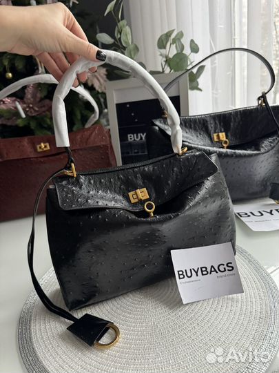 Сумка Balenciaga Rodeo страус натуральная кожа