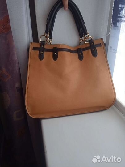 Сумка натуральная кожа бежевая