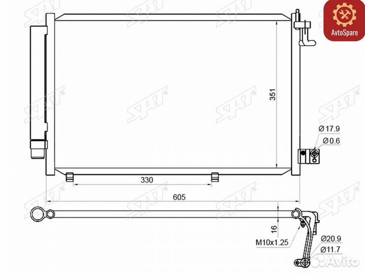Радиатор кондиционера Ford Fiesta 08-19