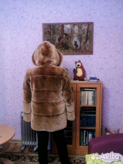 Шубка натуральная мутон- поперечка р 56-60
