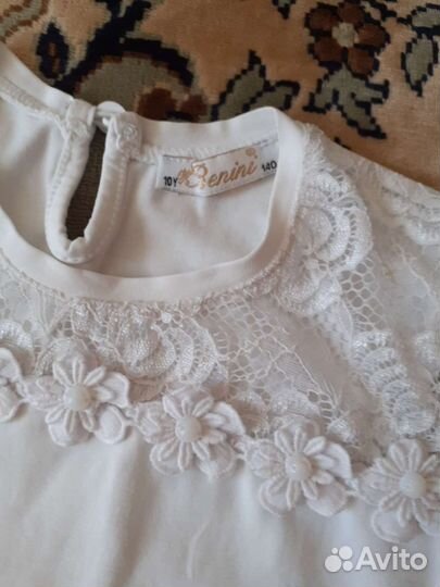 Блузка белая для девочки 128 134