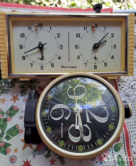 Часы будильник янтарь