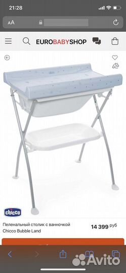 Ванночка с пеленальным столиком