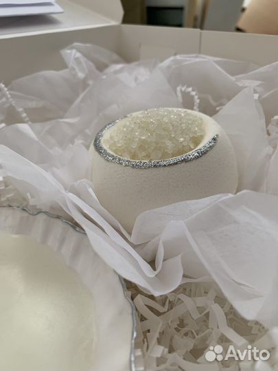 Подарочный набор:свеча в гребешке+бомбочка