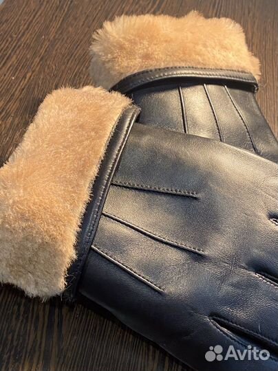 Мужские кожаные перчатки зимние