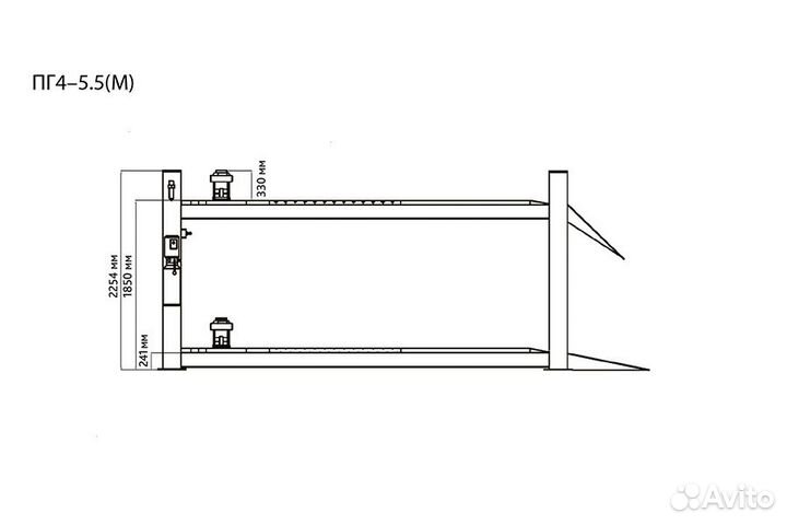 Пг4-5.5 (М) 4-х стоечный подъёмник 5.5т