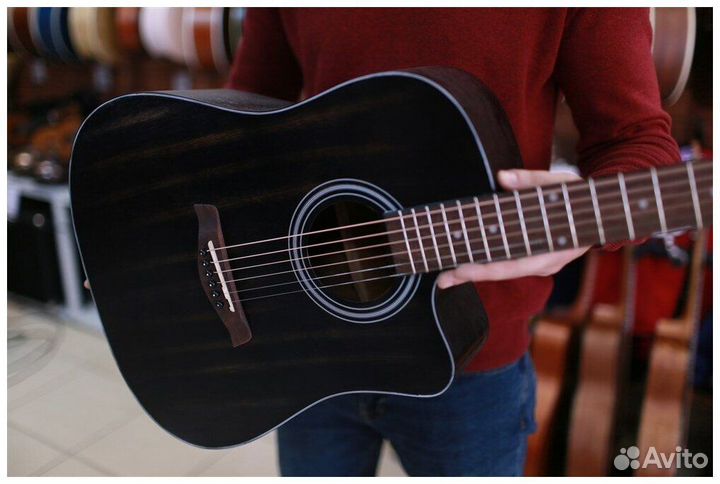 Акустическая гитара Flight D-155C MAH BK