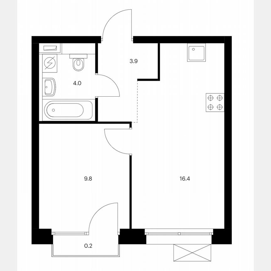 1-к. квартира, 34,3 м², 5/12 эт.