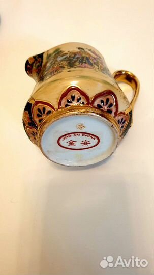 Антикварный кофейный сервиз ручная роспись