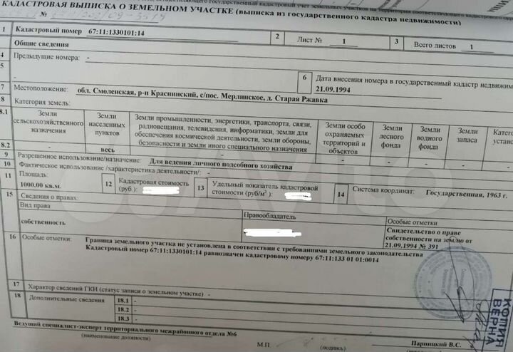 Участок 10 сот. (СНТ, ДНП)