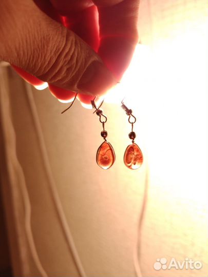 Серьги сердолик