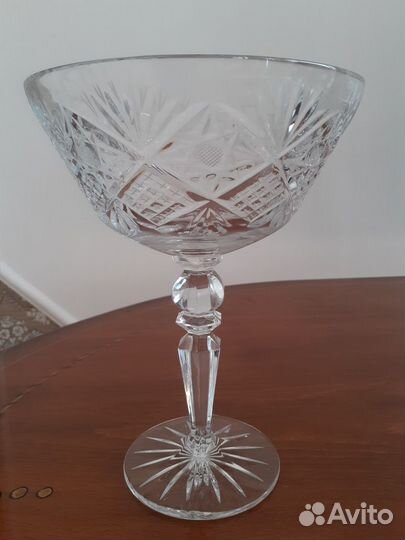 Ваза для фруктов большая, хрустальная