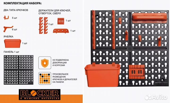 Панель для хранения инструментов blocker BR3821