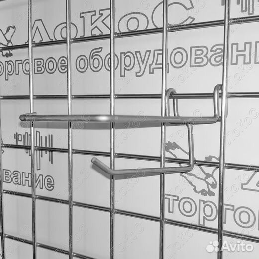 Крючок с ценникодержателем на сетку L100мм, d.4м