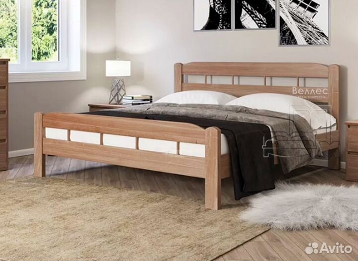 Кровать новая двуспальная деревянная массив