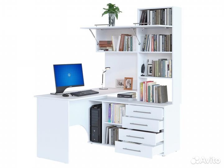 Компьютерный стол кст-14 Белый правый