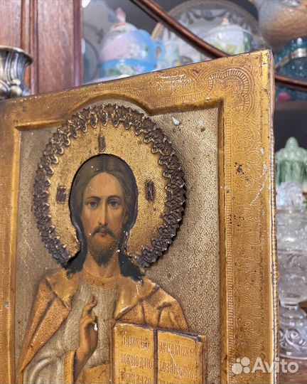 Старинная икона 1899 год Иисус Христос