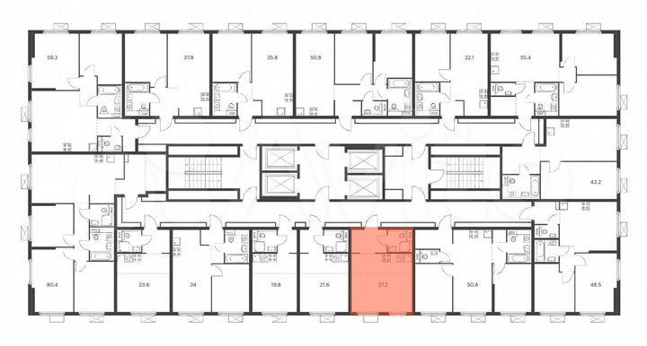 Квартира-студия, 27,2 м², 25/33 эт.