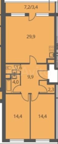 3-к. квартира, 79,9 м², 3/25 эт.