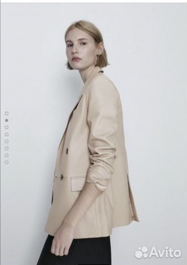 Кожанный блейзер Massimo Dutti Оригинал