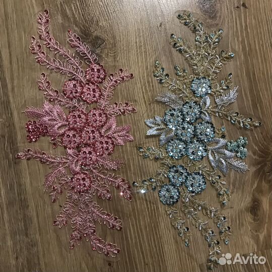 Аппликация нашивка из бисера и пайеток