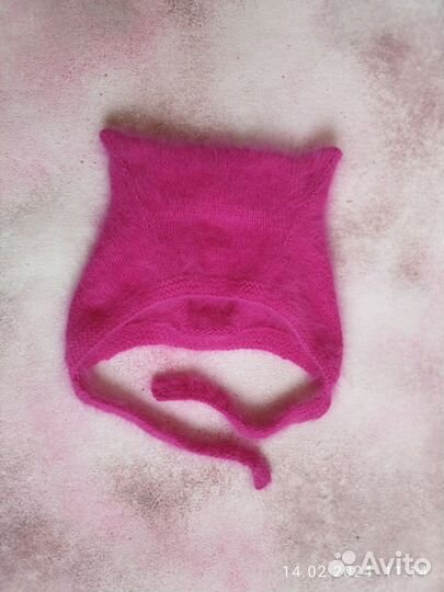 Шапочка детская из ангоры kitty cap