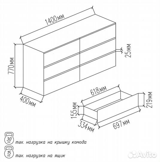 Комод Сиэтл от производителя в наличии