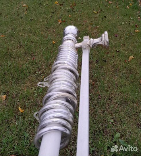 Карниз двурядный белый с серебрянными кольцами