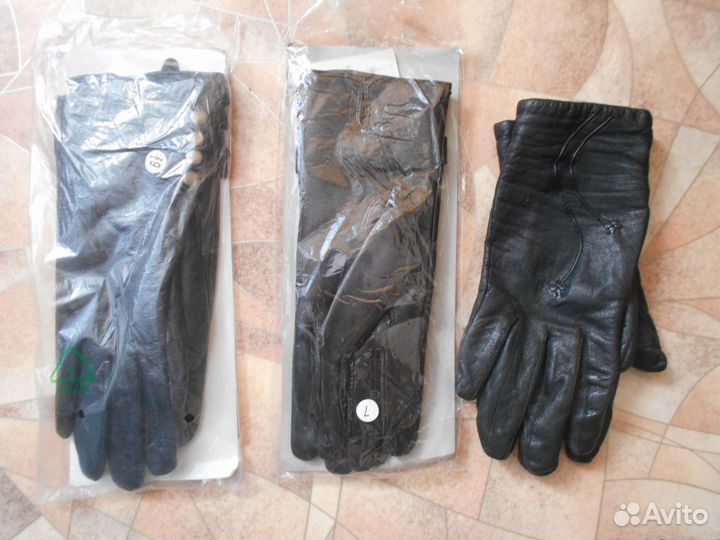 Перчатки женские кожаные новые