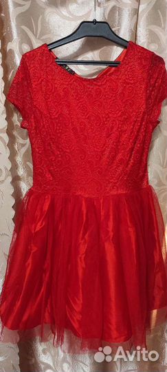 Платье, размер 42-44, красное