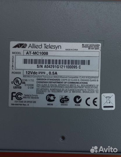 Медиаконвертер Allied Telesyn AT-мс 1008/SP